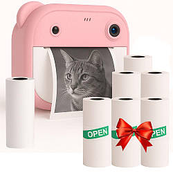 Дитяча камера миттєвого друку + Подарунок 5шт Термопапір наклейка / Дитяча фотокамера / Дитячий фотоапарат