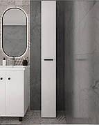 Вузька шафа для ванної, стелаж для зберігання приладдя ванної кімнати ШВК - 34, колір Білий