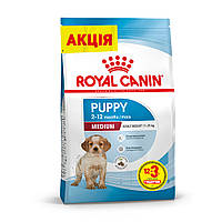 Корм для цуценят середніх порід ROYAL CANIN MEDIUM PUPPY 12 + 3 кг в подарунок