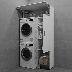 Тумба шафа під пральну машину у ванну кімнату Стелаж із ламінованого ДСП дводверний на 6 відділень