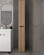 Вузька шафа для ванної, стелаж для зберігання приладдя ванної кімнати ШВК - 34, колір Антрацит + Дуб сонома