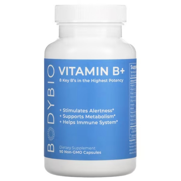 BodyBio Vitamin B+ / Комплекс вітамінів групи Б 90 капсул