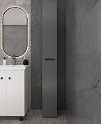 Вузька шафа для ванної, стелаж для зберігання приладдя ванної кімнати ШВК - 34, колір Білий