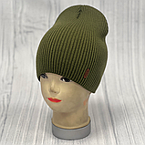 М 89032. Шапка подвійна без фліса для хлопчиків, різні кольори, 4-12 років, фото 3