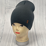 М 89032. Шапка подвійна без фліса для хлопчиків, різні кольори, 4-12 років, фото 5