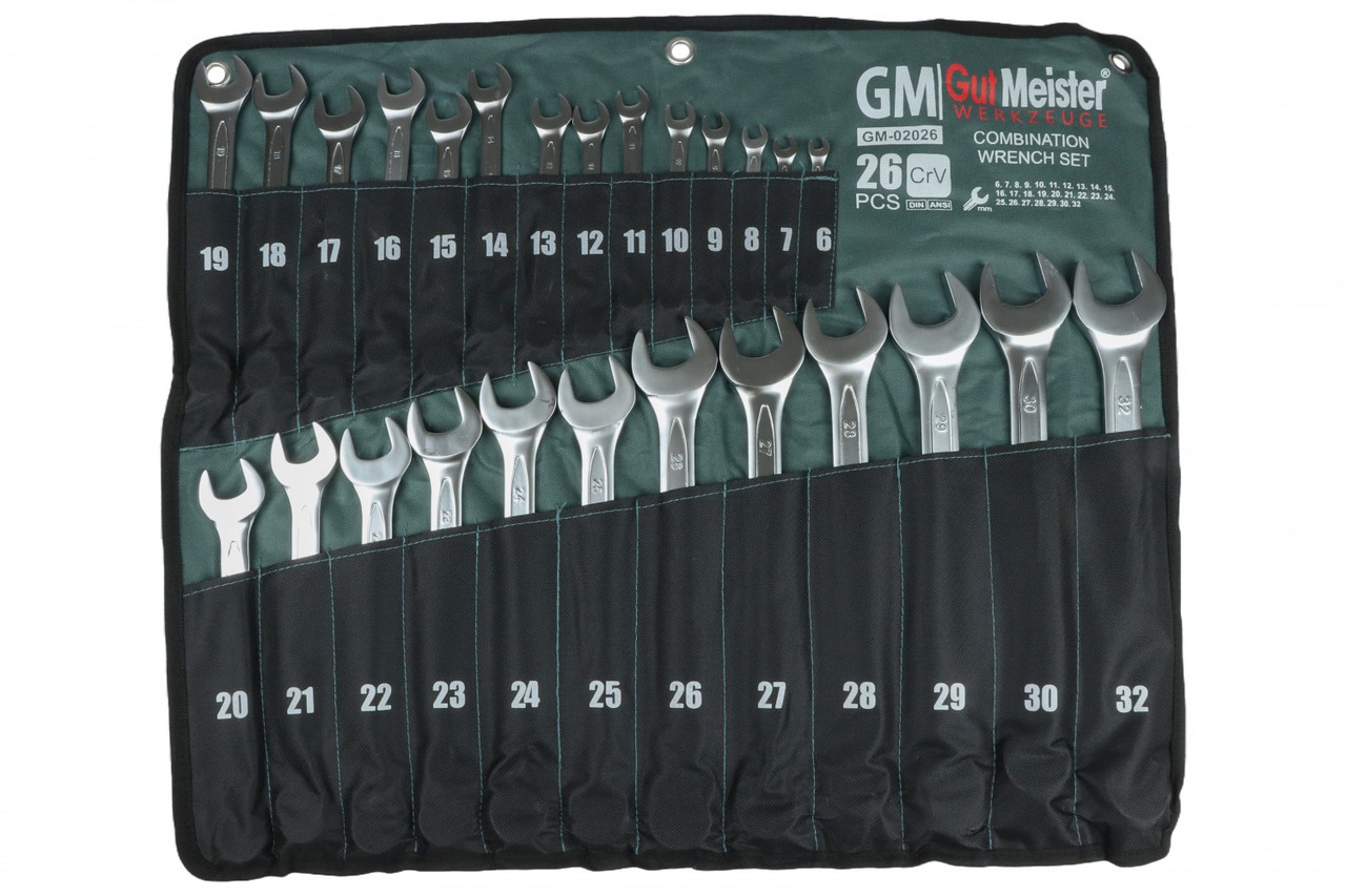 Набір ключів рожково-накидних в плахті GUT MEISTER 26 ШТ 6-32MM GM02026
