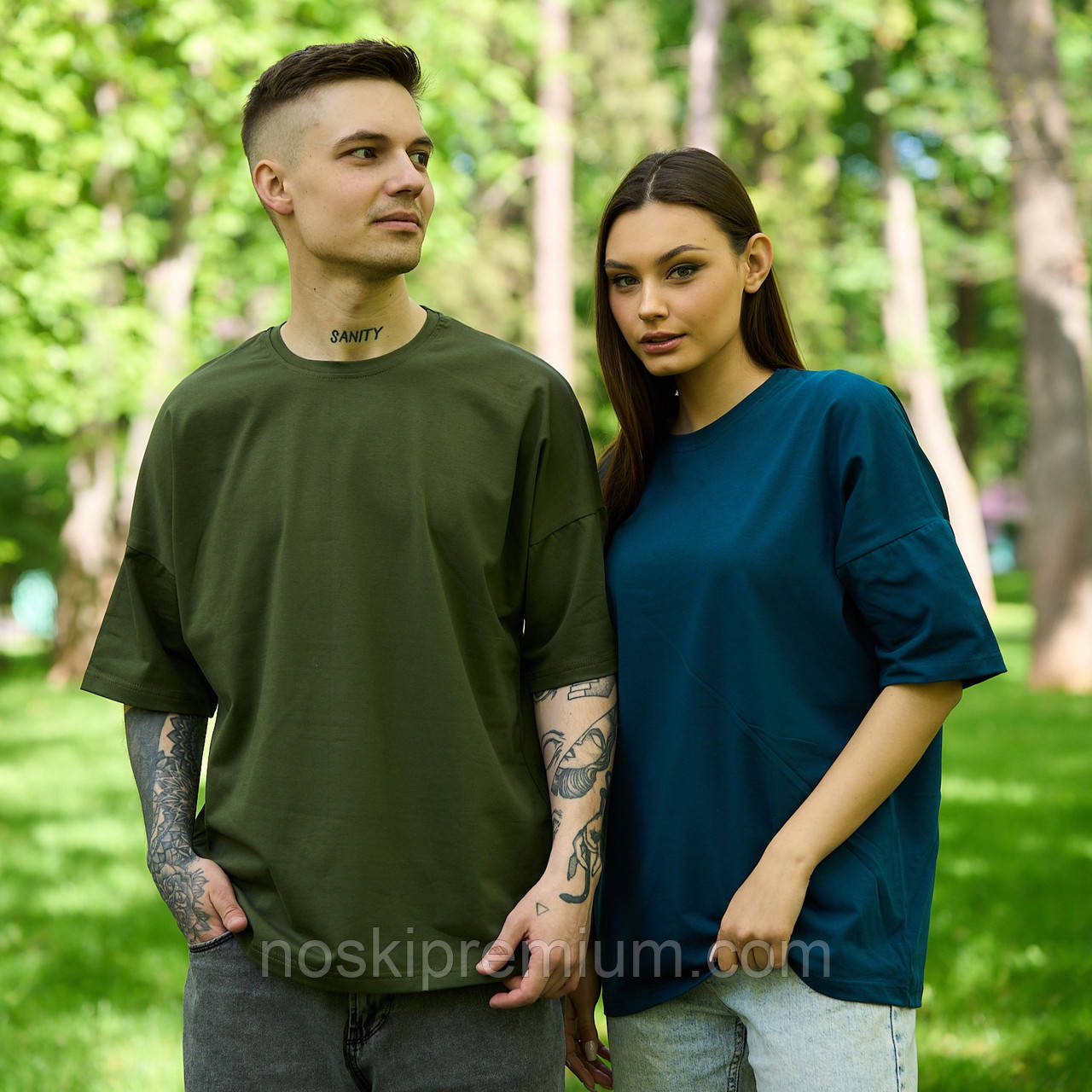 Футболка оверсайз Premium, Україна, хакі, 010549