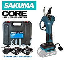 Акумуляторний секатор 30 мм, SAKUMA CCC3521-CORE SET 2АККУМУЛЯТОРА 2ач і ЗУ