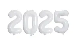 Набір фольгованих цифр "2025" білі, 80см