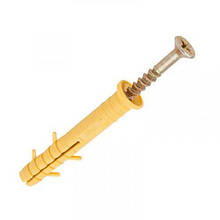 Дюбель 6х60-П поліпропілен потайний з металевим ударним шурупом (пак/100шт) Ny95506229