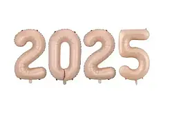Набір фольгованих цифр "2025" карамельні, 80см