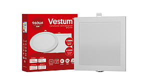Квадратний світлодіодний врізний світильник Vestum 12W 6000K 220V  1-VS-5209