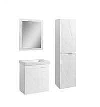 Тумба підвісна Аура біла 60 см з умивальником, фото 4