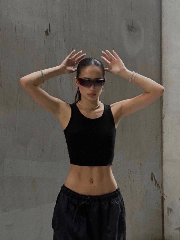 Стильний укорочений топ з американською проймою, фото 1