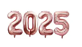 Набір фольгованих цифр "2025" рожеве золото, 80см