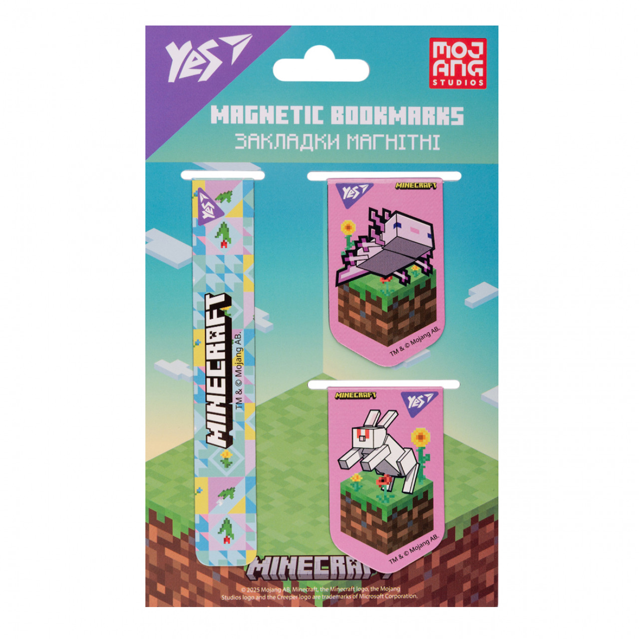 Закладки магнітні Yes "Minecraft.Spring", 3 шт, 708343, фото 1