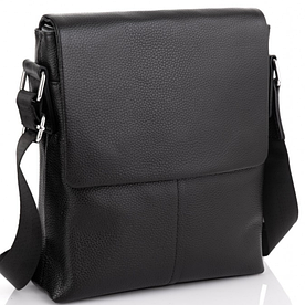 Чоловіча сумка через плече шкіряна чорна Tiding Bag SK A75-181