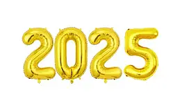 Набір фольгованих цифр "2025" золото, 80см
