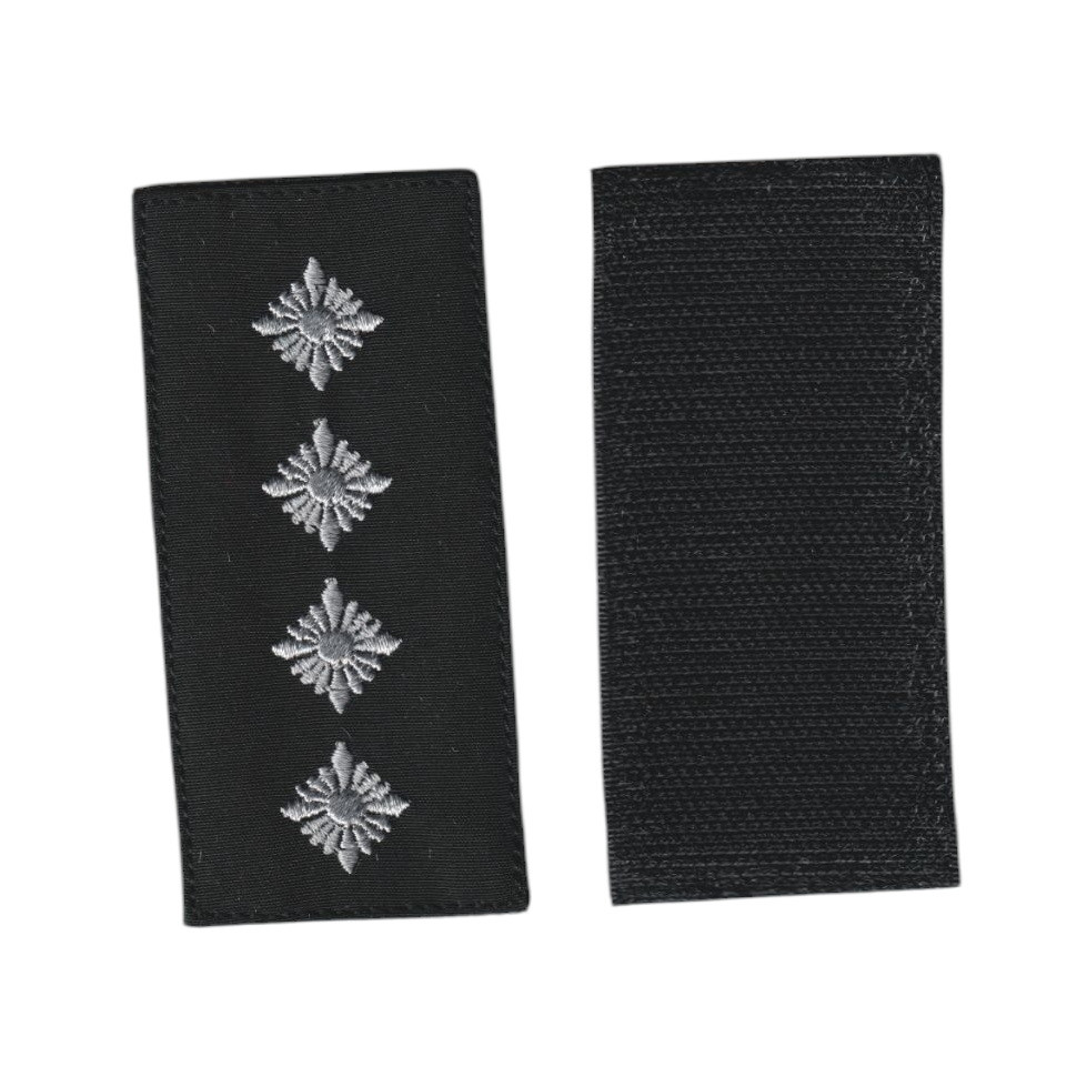 Погон капітана військовий / армійський шеврон ЗСУ, білий колір на чорному10 см * 5 см, фото 1