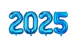 Набір фольгованих цифр "2025" сині, 80см