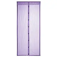 Москітна сітка на магнітах антимоскітна штора на двері 100 х 210 см фіолетова