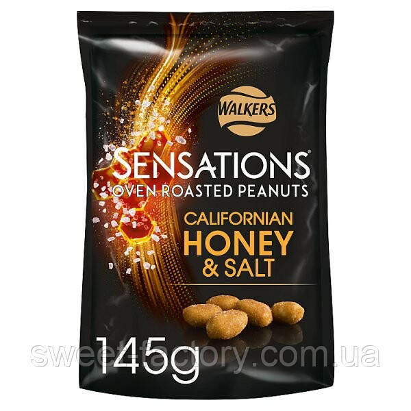 Арахіс Walkers Sensations Peanuts Californian Honey & Salt 145g, фото 1