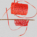 Пряжа рафія для в'язання 3.5 мм червоний колір для в'язання сумок, фото 4