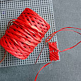 Пряжа рафія для в'язання 3.5 мм червоний колір для в'язання сумок, фото 5