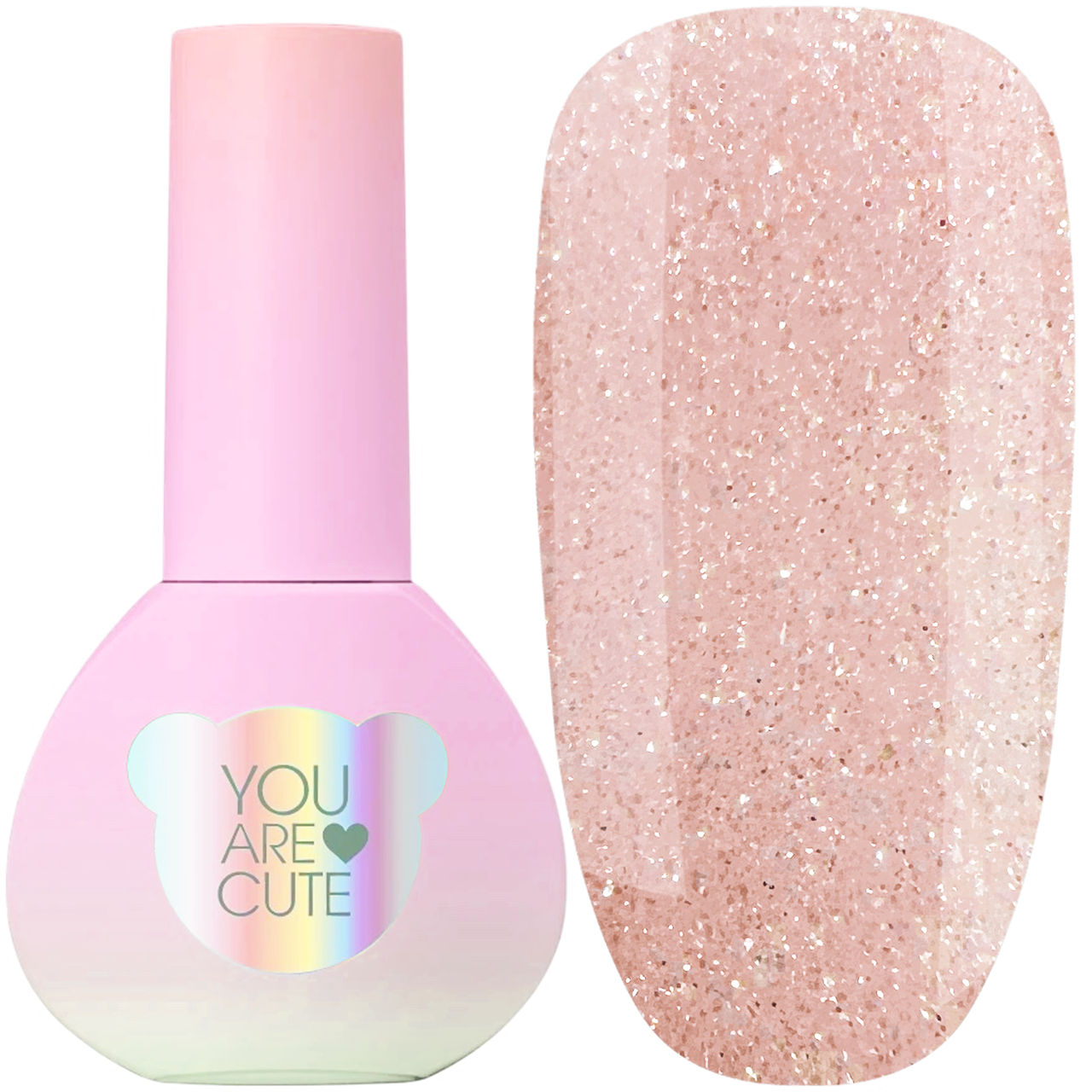 Рідкий гель You Are Cute Bottle Gel №11, 5 мл персиковий зі сріблом