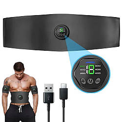 Тренажер-міостимулятор 3в1 з пультом 110см (6 режимів) від USB / Міостимулятор для преса / Масажер для преса