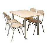 Стіл для їдальні стільниця вкрита пластиком HPL кольорова, фото 2