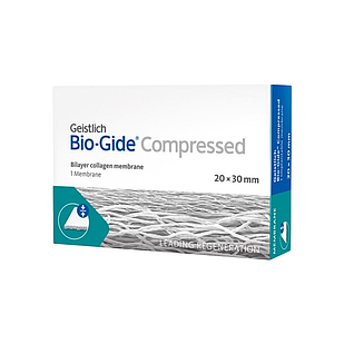 Резорбуюча двошарова мембрана Біо Гайд Компресд (Bio-Gide Compressed) 20x30 мм