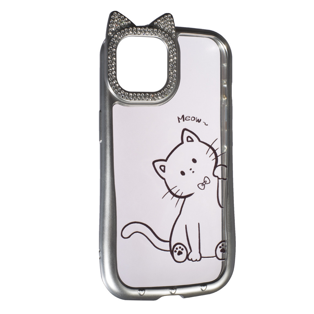 Силикон Cute Case Apple iPhone 15,  Meow, фото 1