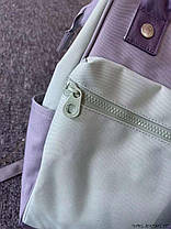 Рюкзак сумка водонепроникний HIMAWARI 1027-14 м'ятний з синім гаманцем, фото 3