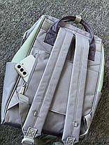 Рюкзак сумка водонепроникний HIMAWARI 1027-14 м'ятний з синім гаманцем, фото 5