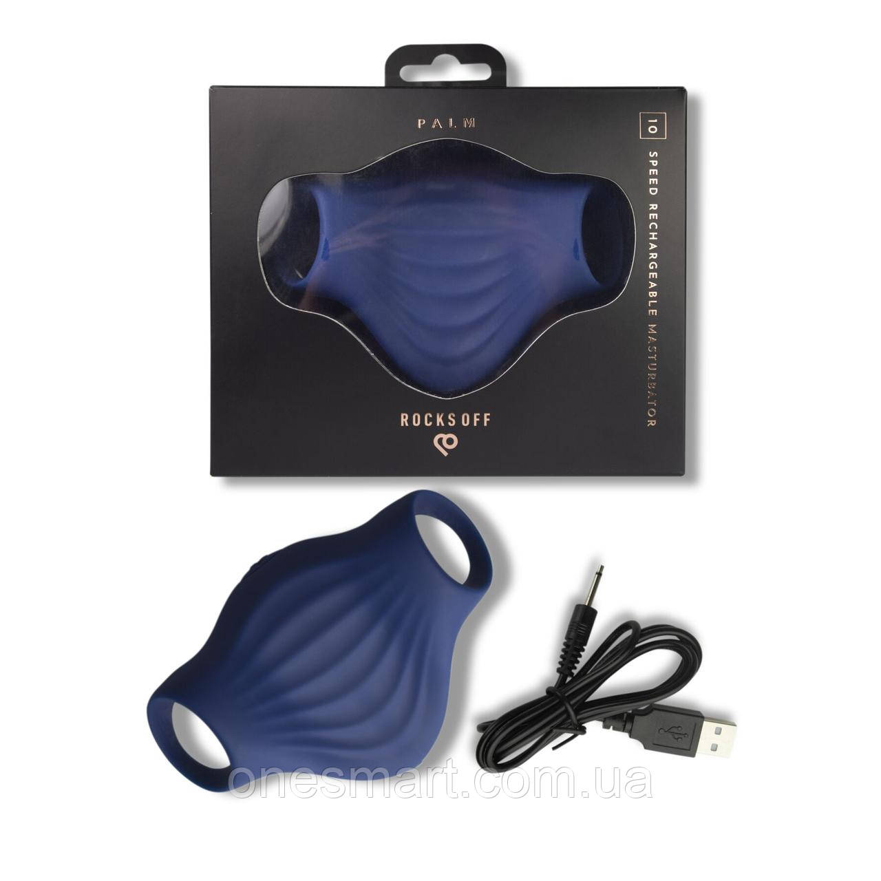 Мастурбатор Rocks Off Palm Blue компактний для чоловіків для задоволення і релаксації, фото 1