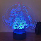 Нічник "God of War. Кратос". LED світильник (16 кольорів світіння) з пультом, фото 5