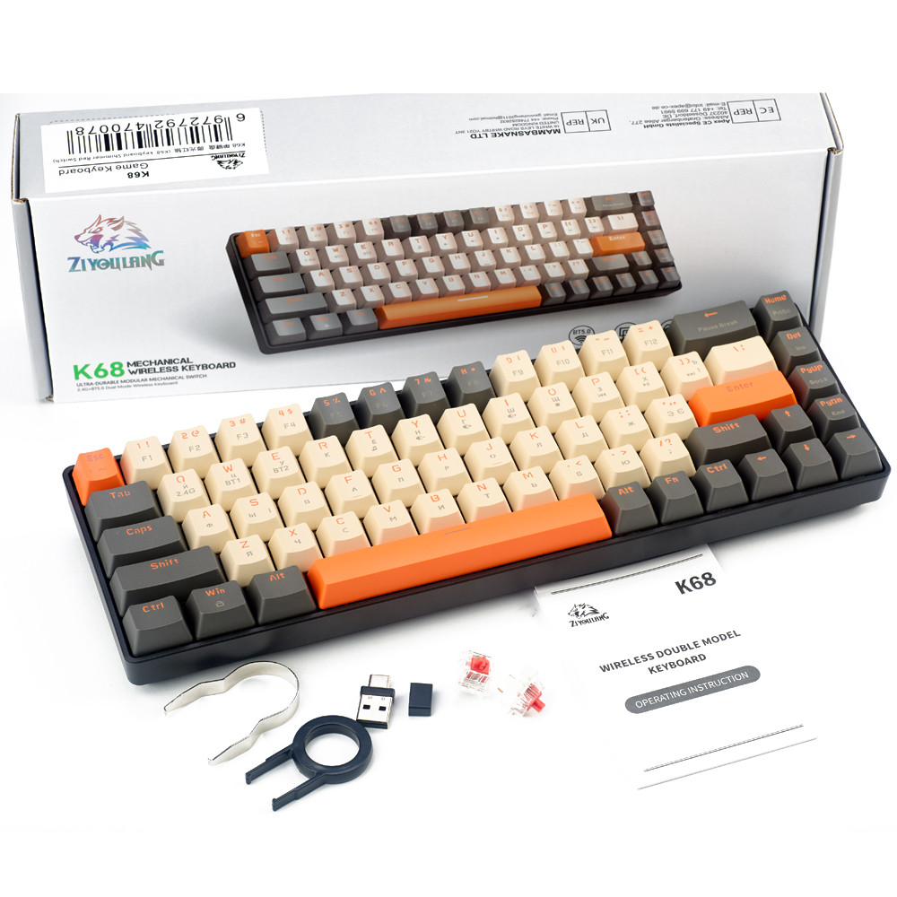 Механічна клавіатура бездротова ігрова ZIYOULANG K68 блютуз 68
