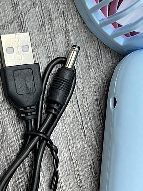 Ручний вентилятор HQ66-19 Mini акумуляторний із USB-зарядкою Голубий, фото 4