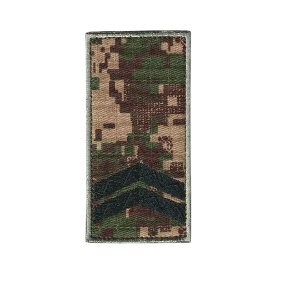 Погон  курсанта молодшого сержанта військовий / армійський шеврон ЗСУ, чорний колір на фоні хижак. 10 см * 5 см, фото 1