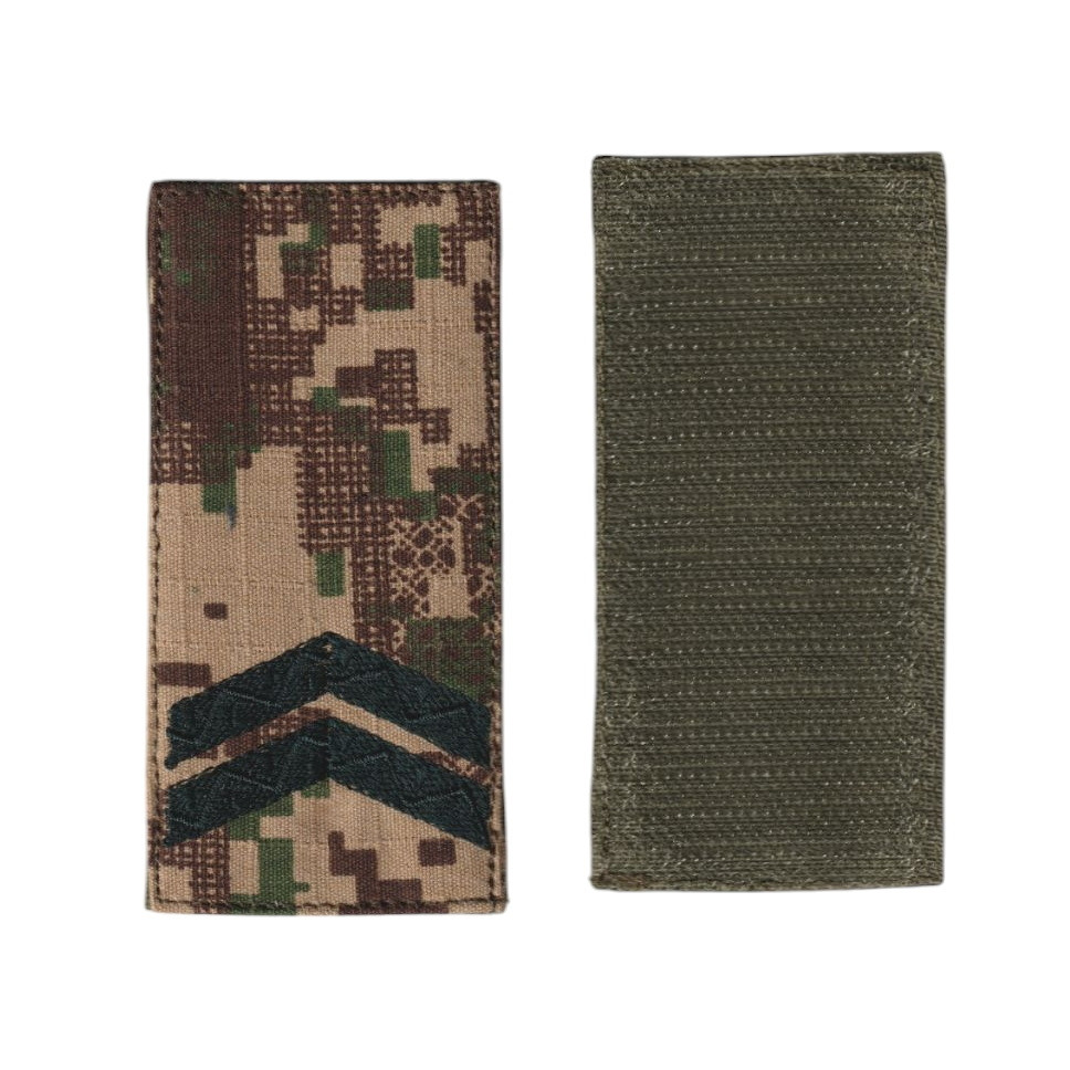 Погон курсанта молодшого сержанта військовий / армійський шеврон ЗСУ, чорний колір на фоні хижак. 10 см * 5 см, фото 1