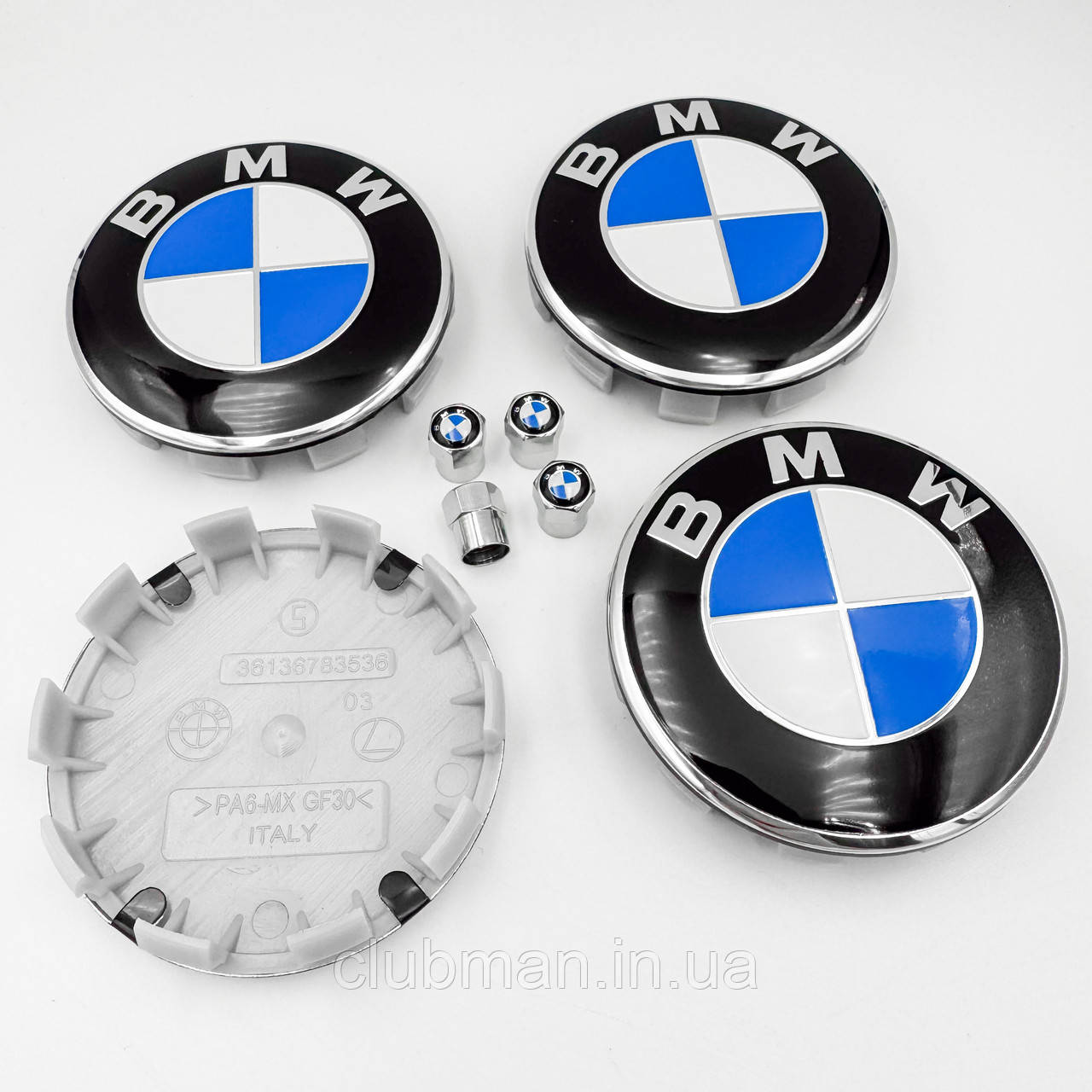 Комплект ковпачків (заглушок) в литі диски BMW (БМВ) 68 мм Класик + ковпачки (36 13 6 783 536) - комплект 4+4 штуки