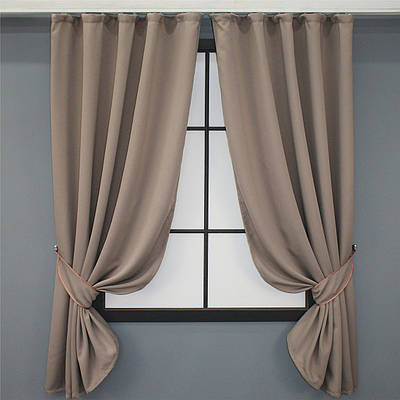 Комплект (2шт. 1,3х1,7м.) коротких штор із колекції "Bagema Rvs".  Колір какао. Код 1242ш 35-0043