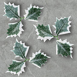 Штучний лист падуба 3-ка, 14 см (20 шт/ уп)