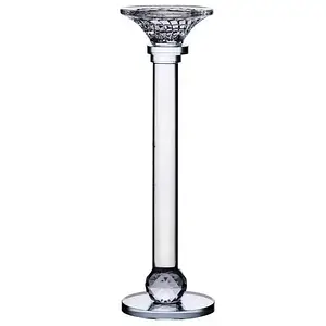 Декоративний скляний підсвічник Crystal lotus 29 см