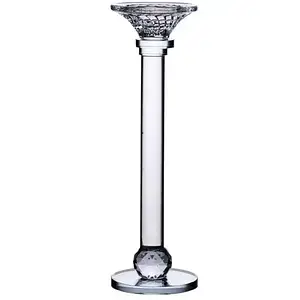 Декоративний скляний підсвічник Crystal lotus 34 см