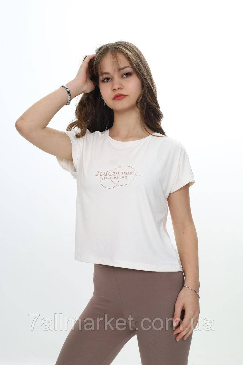 Футболка підліткова стильна на дівчинку 8-14 років (4кв) "PONI KIDS" купити недорого від прямого