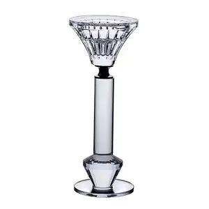 Декоративний скляний підсвічник Crystal lotus 17.3 см