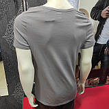 Чоловіча сіра футболка тонка бавовна, фото 5