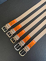 Стильний жіночий рмінь із натуральної шкіри, ширина 3 см, Кремовий